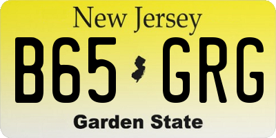 NJ license plate B65GRG