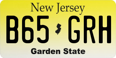 NJ license plate B65GRH