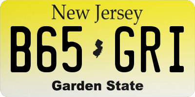 NJ license plate B65GRI
