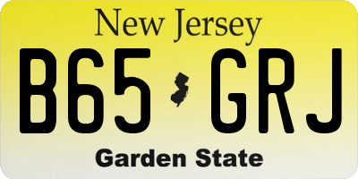 NJ license plate B65GRJ