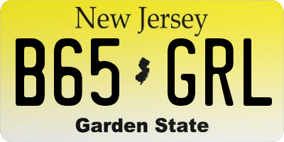 NJ license plate B65GRL