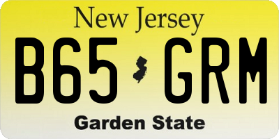 NJ license plate B65GRM