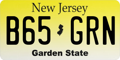 NJ license plate B65GRN