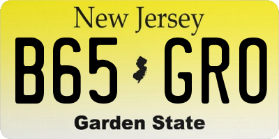 NJ license plate B65GRO