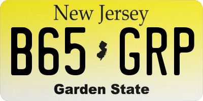 NJ license plate B65GRP