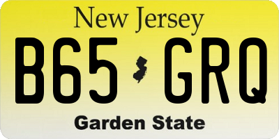 NJ license plate B65GRQ