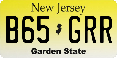 NJ license plate B65GRR
