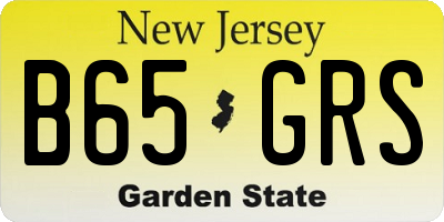 NJ license plate B65GRS