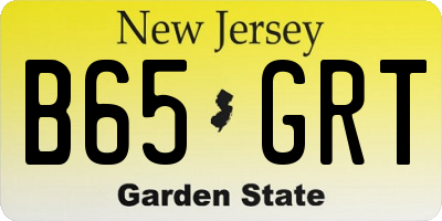 NJ license plate B65GRT