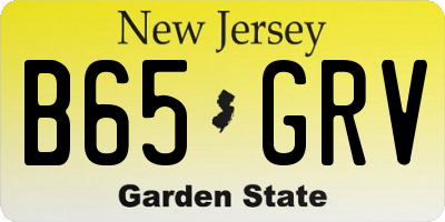 NJ license plate B65GRV