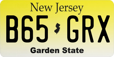 NJ license plate B65GRX