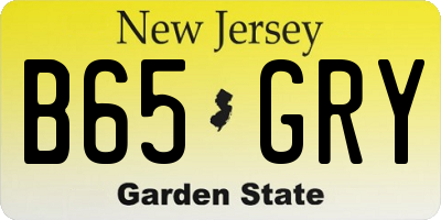 NJ license plate B65GRY