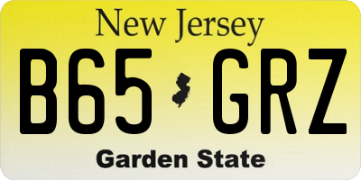 NJ license plate B65GRZ