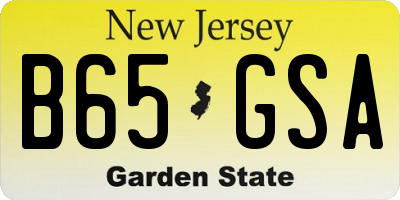 NJ license plate B65GSA