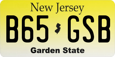 NJ license plate B65GSB