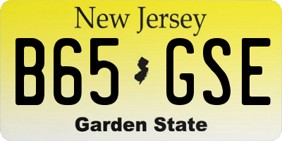 NJ license plate B65GSE