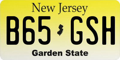 NJ license plate B65GSH