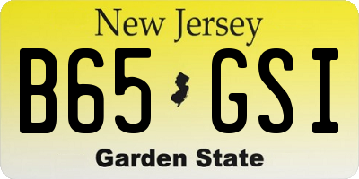 NJ license plate B65GSI