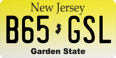 NJ license plate B65GSL