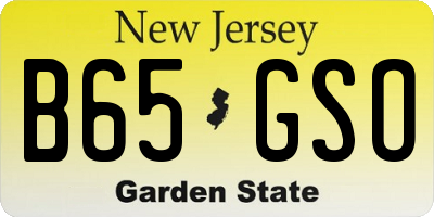 NJ license plate B65GSO