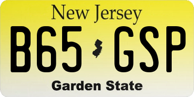NJ license plate B65GSP