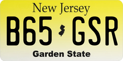 NJ license plate B65GSR