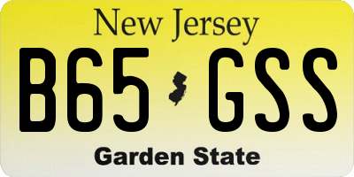 NJ license plate B65GSS