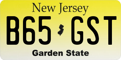 NJ license plate B65GST