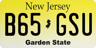 NJ license plate B65GSU