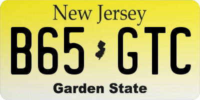 NJ license plate B65GTC
