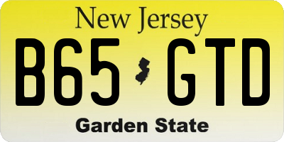 NJ license plate B65GTD