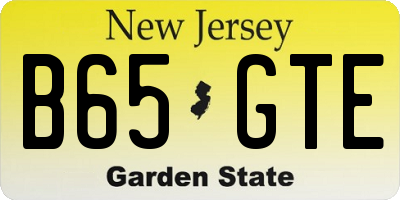 NJ license plate B65GTE