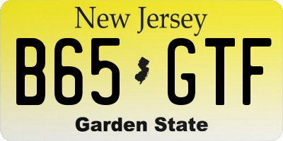 NJ license plate B65GTF
