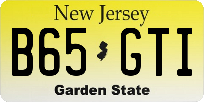 NJ license plate B65GTI