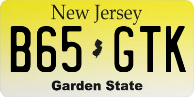 NJ license plate B65GTK