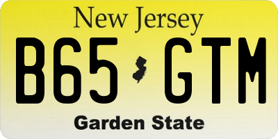NJ license plate B65GTM