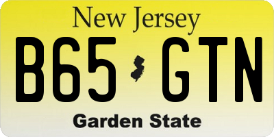 NJ license plate B65GTN