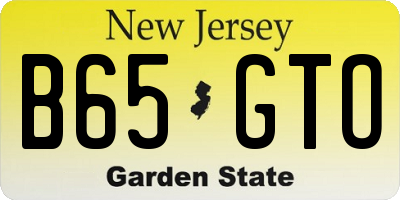 NJ license plate B65GTO