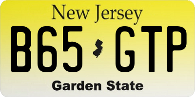NJ license plate B65GTP
