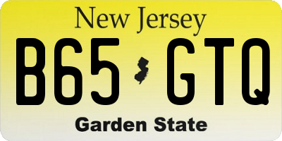 NJ license plate B65GTQ