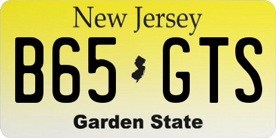 NJ license plate B65GTS