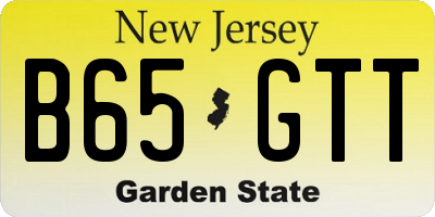 NJ license plate B65GTT