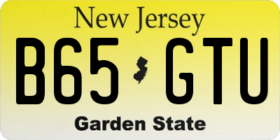 NJ license plate B65GTU