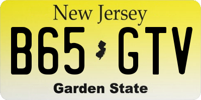 NJ license plate B65GTV