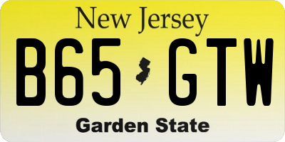 NJ license plate B65GTW
