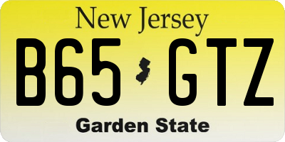 NJ license plate B65GTZ