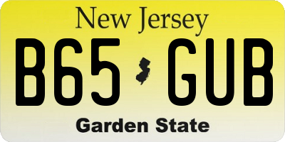 NJ license plate B65GUB