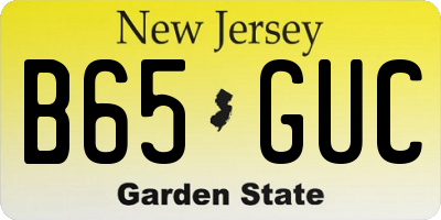 NJ license plate B65GUC