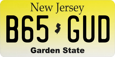 NJ license plate B65GUD