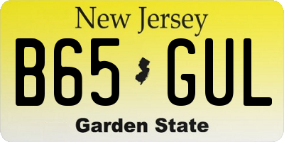 NJ license plate B65GUL
